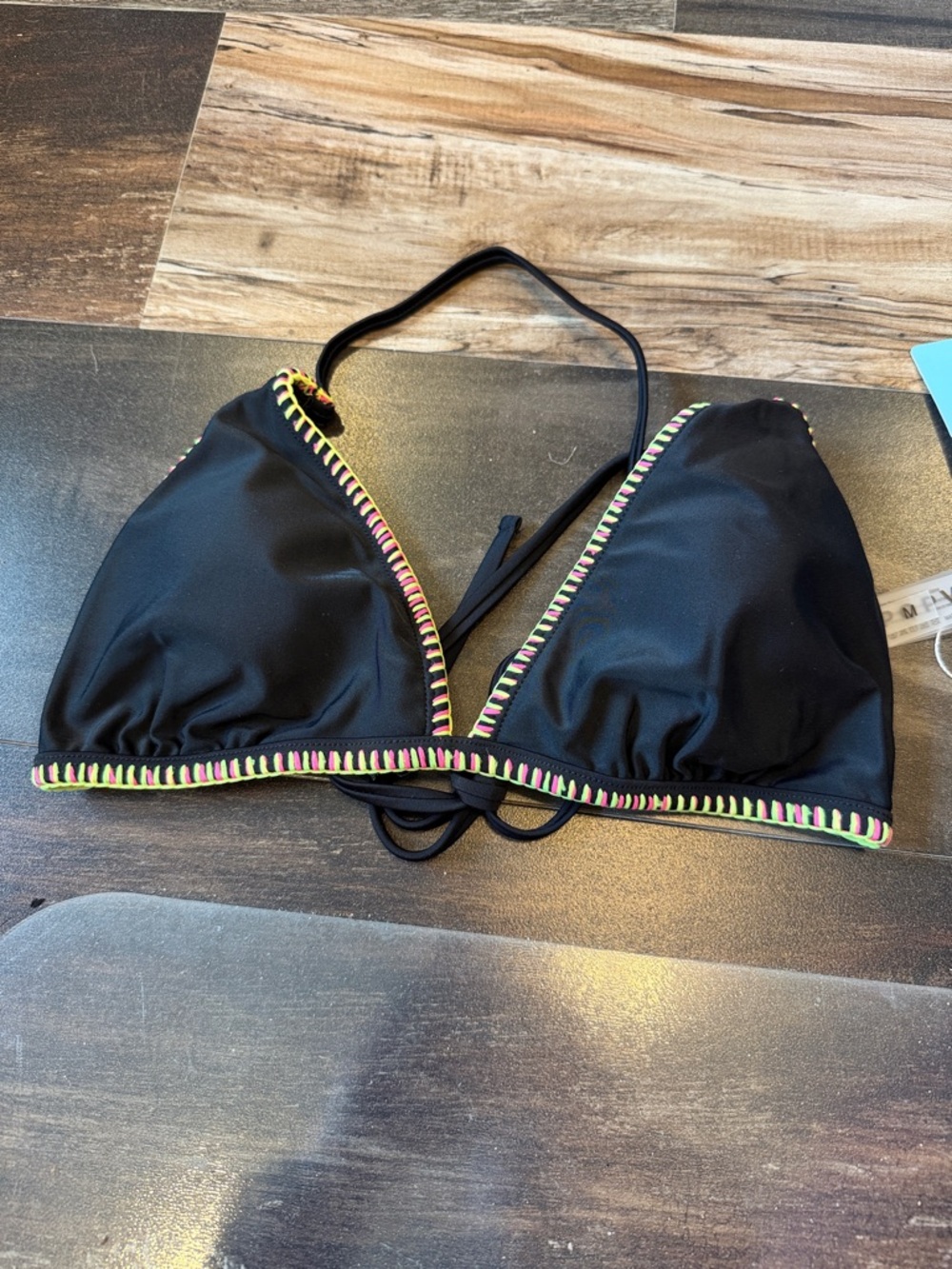 Popvil Solid Color Scallop Folklore Bikini Top